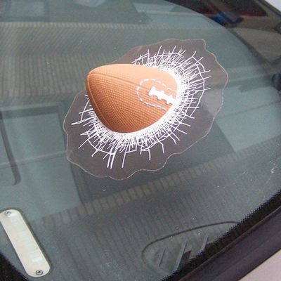 2 Piece Football Through Broken Cracked Window Practical Joke