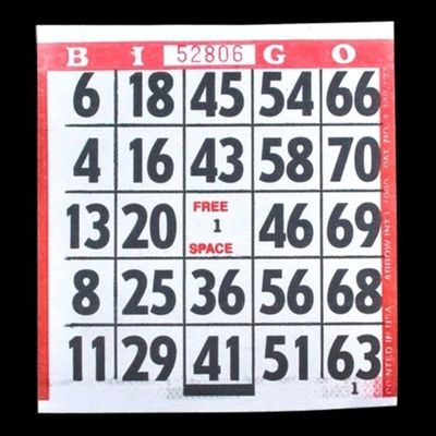 1 on Large Print Easy Read Bingo Paper Game Cards - Red - 500 cards - 4.25 Inch Square Size Disposable Cards - No Duplicates - Made in USA