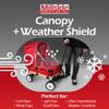Millside Industries All Season Convertible Wood Wagon Cart with Flat-Free Tires, Sleigh Runners, Side Pads and Half Canopy with Plastic Cover Shield, Red, 16" x 34" view 3