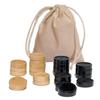 WE Games Wood Backgammon Chips with Cloth Pouch - Black & Natural 1.125 in. Diameter - Set of 30 view 1