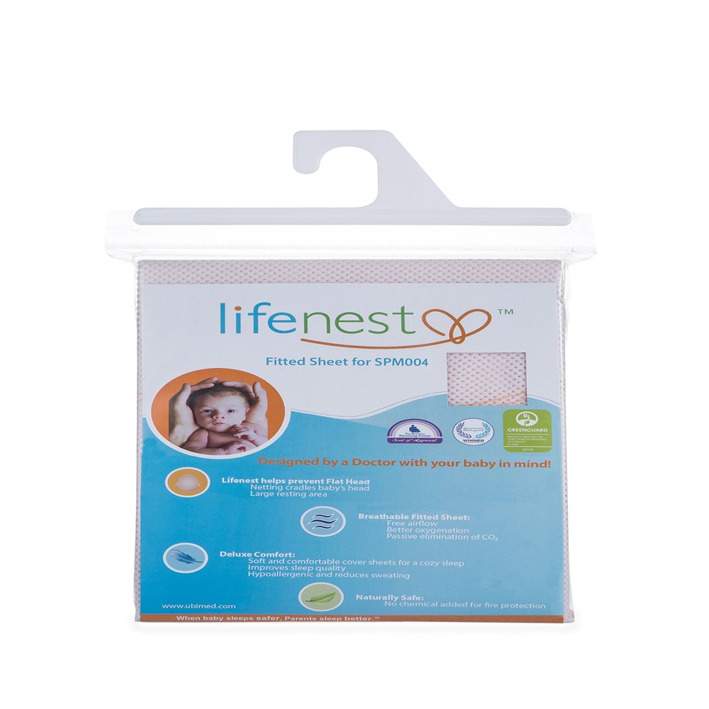 Ubimed Breathable Fitted Sheet for Lifenest, Pink