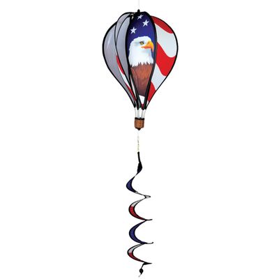 Hot Air Balloon Hanging Garden Spinner 16" - Vibrant Patriotic Eagle Design, Weather-Resistant Outdoor Decor, Durable & Lightweight for Patios, Yards, and Gardens - Eye-Catching Wind Spinner