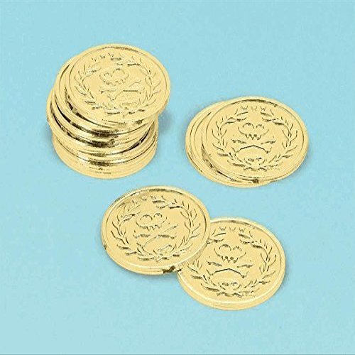 Amscan DisneyJake And The Never Land Pirates Birthday Party Gold Coins Favor, 1 3/8" x 1/8", Gold