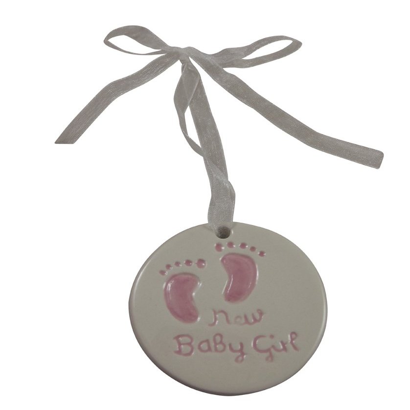 Gisela Graham Ceramic Tiny Feet Dec 5Cm Pink