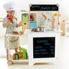 Hape Wooden Cookn Serve Kitchen| Pretend Role Play Kitchen Set with Pull-Out Counter and Chalkboard for Kids view 4