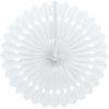 White Solid Premium Tissue Paper Fan - 16" (1 Count) - Stylish Decoration, Perfect For Parties & Events view 1