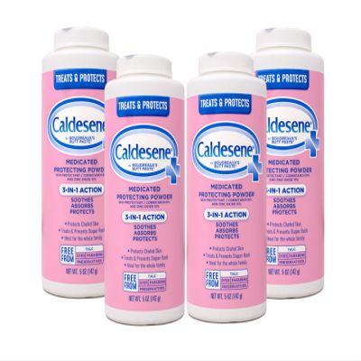 Caldesene Medicated Protecting Powder with Zinc Oxide & Cornstarch-Talc Free, 5 Ounce (4 Pack)