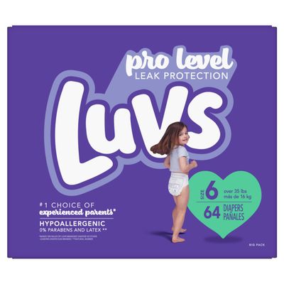 Luvs Diapers - Size 6, 64 Count, Paw Patrol Disposable Baby Diapers