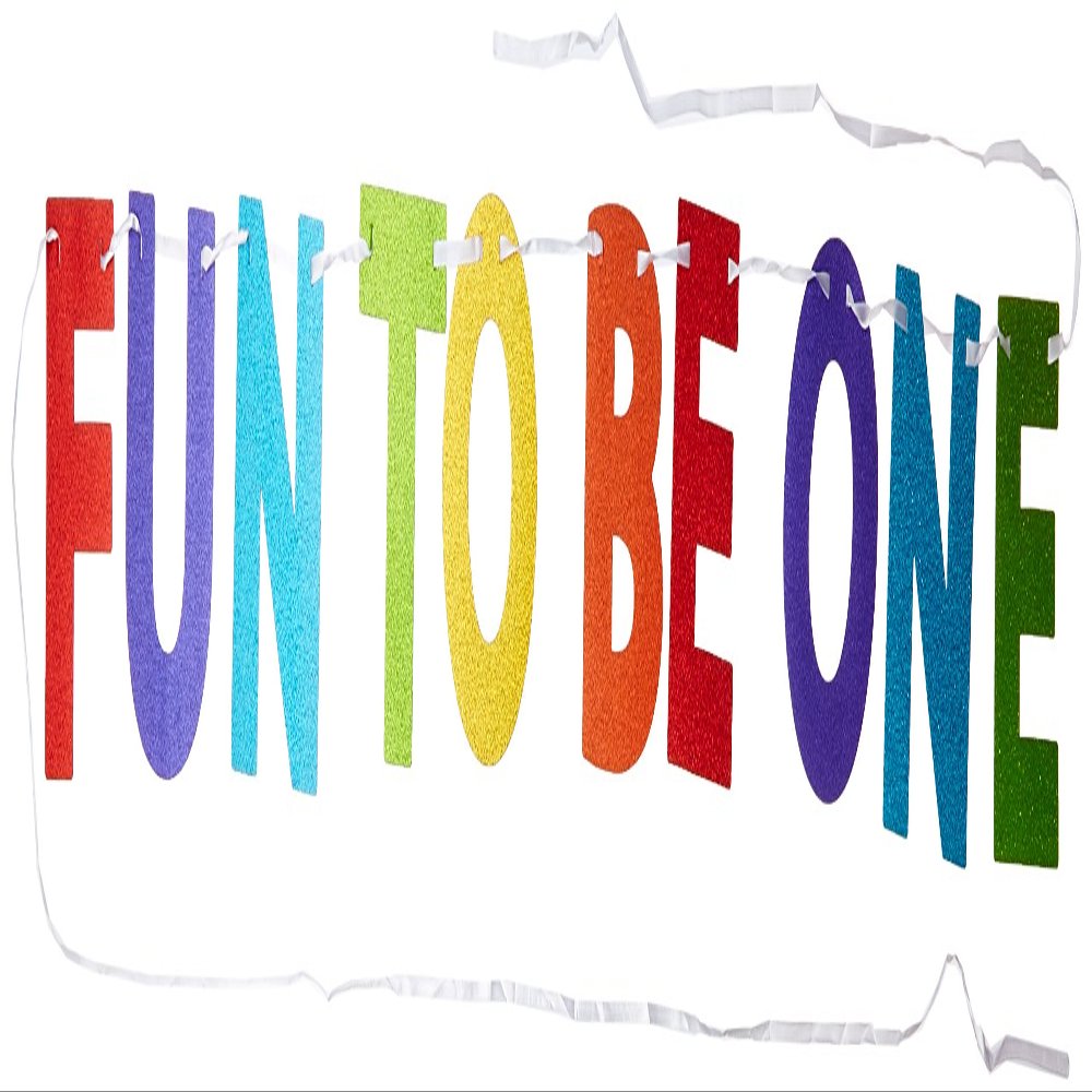 1st Birthday Rainbow Glitter Ribbon Letter Banner