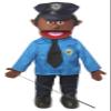 25" Policeman, Black Male, Full Body, Ventriloquist Style Puppet view 1