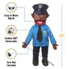 25" Policeman, Black Male, Full Body, Ventriloquist Style Puppet view 3