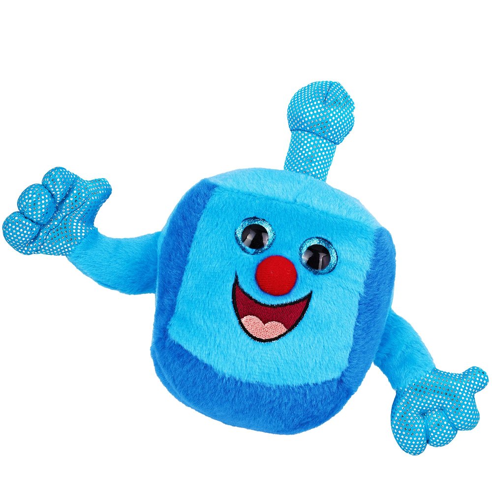 Aviv Judaica Kids Hanukkah Musical Plush Dreidel Plays 2 Hanukkah Songs Driedel Stuffed Plushy Melodic Drydel Chanukah Spinning Top Toy Childrens Hanukah Gift My First Hanukkah Dreidel for Toddlers