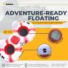 SOLSTICE Inflatable Tube Float  Heavy-Duty Material with Grab Handles for Pool, Lake & River  Compact with Backrest, Mesh Base, Cupholders & Rope  2-Person, White & Red, 89"  Super Chill view 2