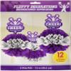 Amscan Spirit Squad Deluxe Fluffy Decorations, 3 Pcs, 12" view 1