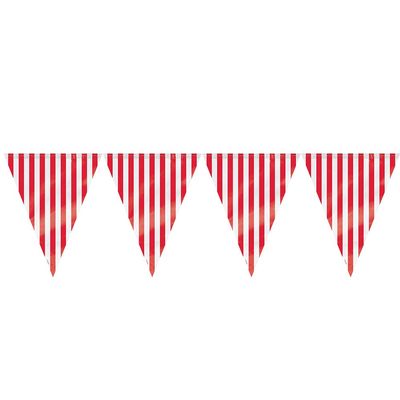 12ft Red Striped Pennant Banner