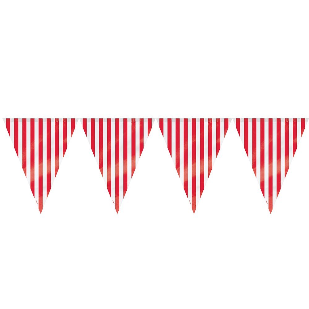 12ft Red Striped Pennant Banner