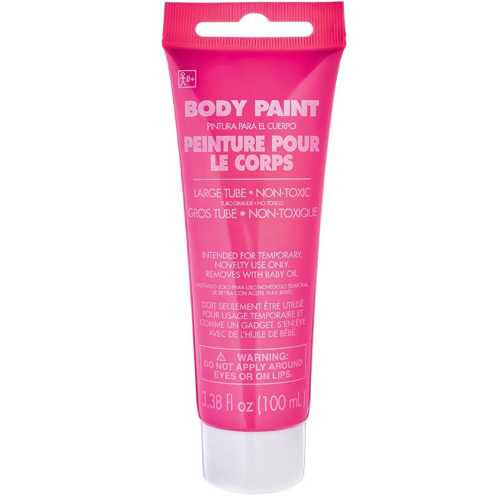 Bold & Vibrant Pink Body Paint - 3.4 oz (1 Count) - Perfect for Parties, Festivals & Artistic Expression