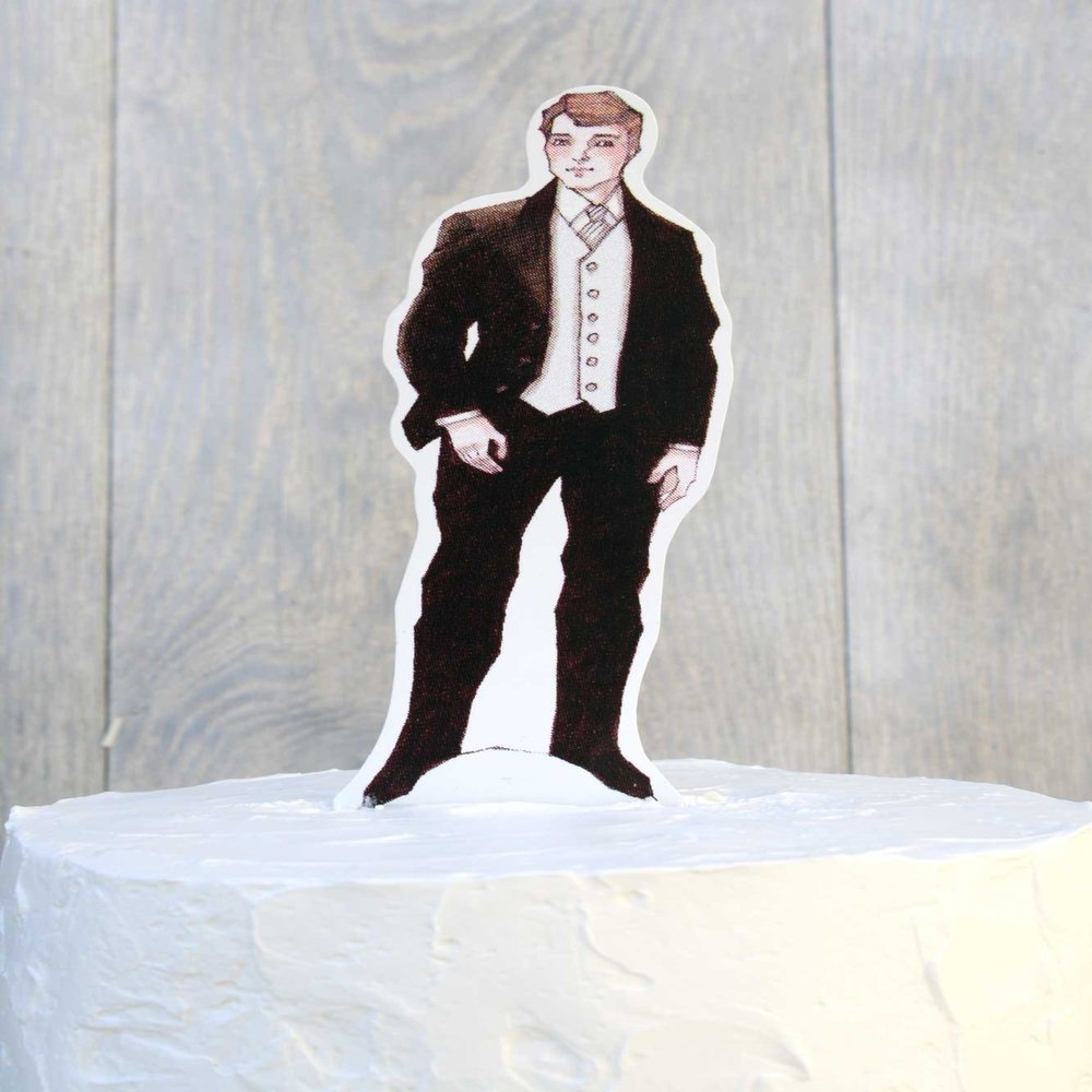 Formal Groom Paper Doll Mix and Match Wedding Cake Topper