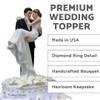 Stephanotis Groom Holding the Bride Wedding Cake Topper view 2