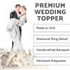 Vintage Rose Pearl Groom Holding the Bride Wedding Cake Topper view 2