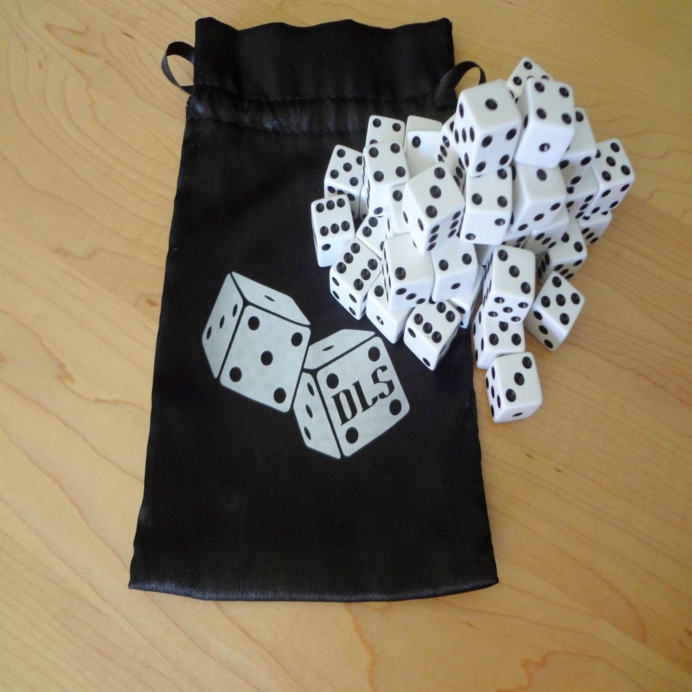 Discount Learning Supplies 50 White 16 mm Opaque Dice w/Dice Bag