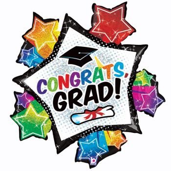 Grad Stars 37-inch Holographic Balloon