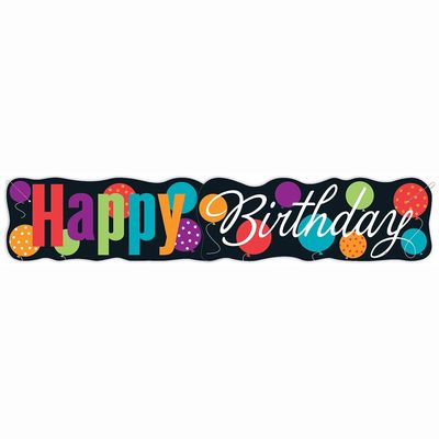 Vibrant Birthday Cheer Giant Jointed Banner 4.5 ft Multicolor Plastic Party Decor, 1 Count Unique, Premium Quality, Easy to Hang & Reusable Perfect For Memorable Celebrations