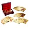 KUJOBUY Deck of Poker Card in 999.9 Gold Foil Dollars Plating with Certificate and Mahogany Box Bridge Size Deck of Card Friends Playing Gold 54 Cards Bulk Holder Coolest Prestige Set of Cards view 1