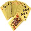 KUJOBUY Deck of Poker Card in 999.9 Gold Foil Dollars Plating with Certificate and Mahogany Box Bridge Size Deck of Card Friends Playing Gold 54 Cards Bulk Holder Coolest Prestige Set of Cards view 2