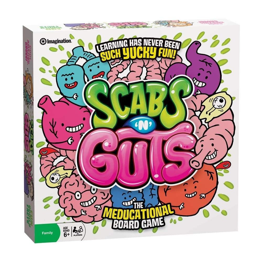 Scabs N Guts Educational Board Game Learning has Never Been Such yucky Fun! for 2 or More Players Ages 6 and up