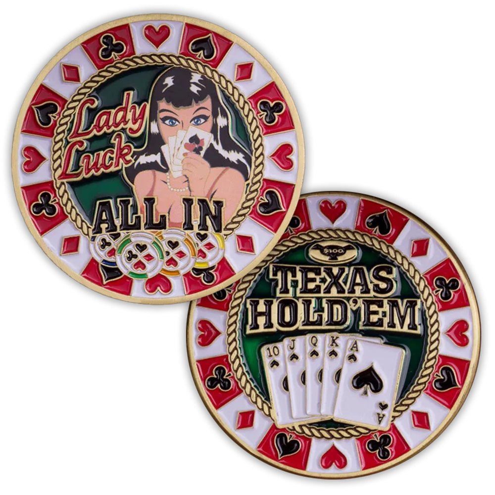 Coins For Anything, Inc Texas Hold 'Em Lady Luck Card Guard Coin