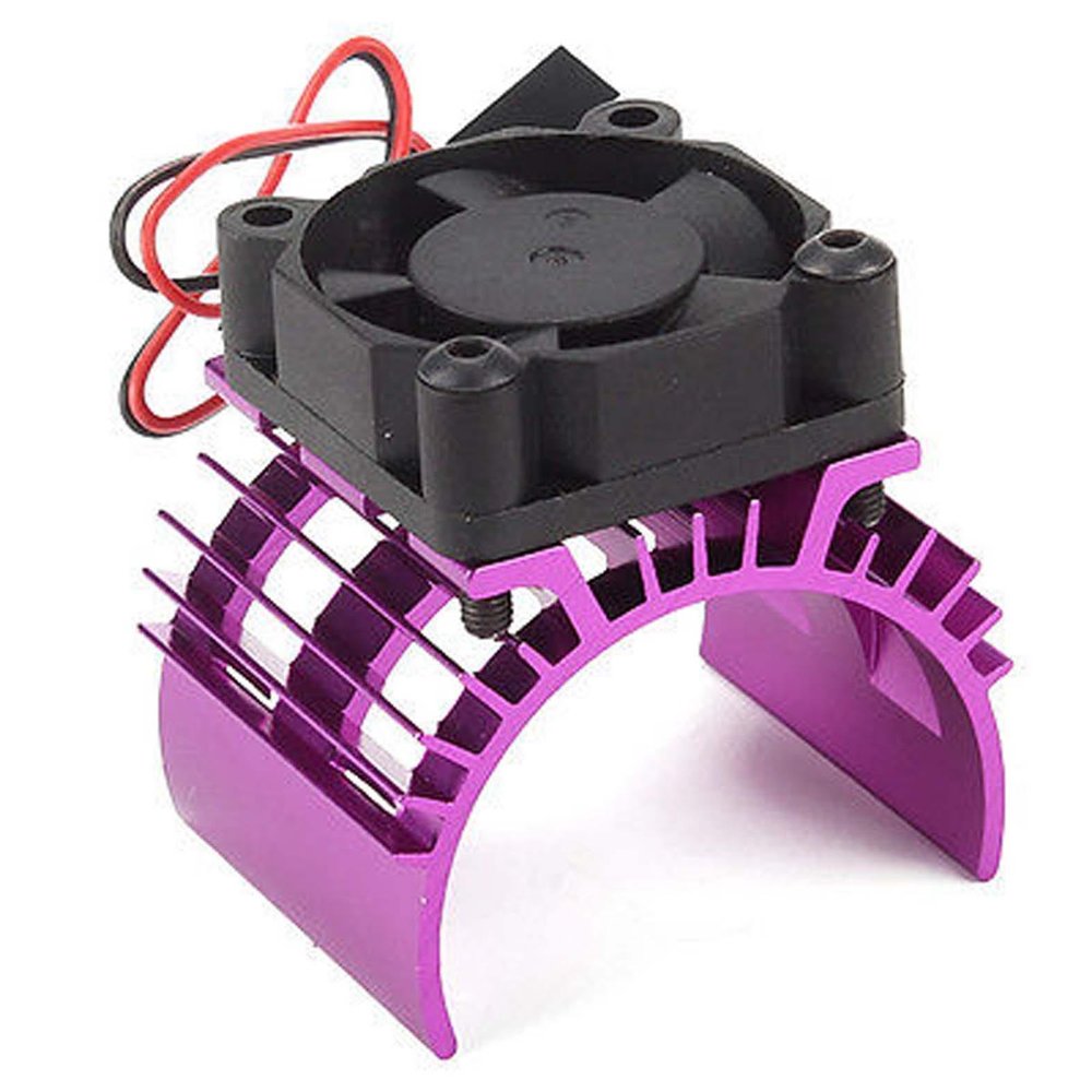 Hobbypower Alloy Heatsink w/ 5v Cooling Fan for 1/10 Car 540 3650 Size Motor Purple