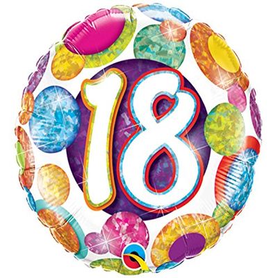 Pioneer Balloon Company 18 Big Dots & Glitz Flat Foil Balloon, Multicolor