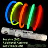 Glow Sticks Bulk Wholesale Necklaces, 200 22 Pink Glow Stick Necklaces+200 Free Glow Bracelets! Bright Color, Glow 8-12 Hrs, Connector Pre-Attached(Time Saver), Sturdy Packaging, GlowWithUs Brand view 2