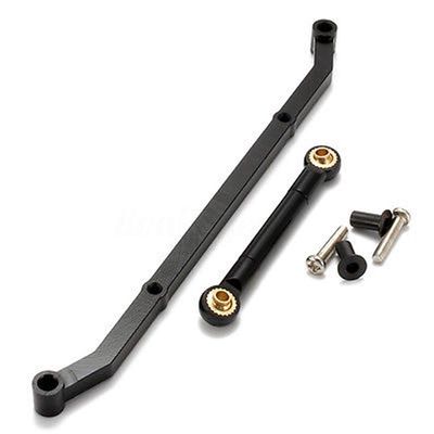 1 Set Aluminum Steering Link Arm Tie Rod for 1/10 RC Axial SCX10 (Black)