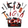 Playkidz Tool Box for Kids 22-Piece Boys & Girls Construction Toy Playset w/Carry Chest, Working Push Button Power Drill, Hammer, Screwdriver, Wrench, Pliers, Saw & Other Realistic Tools Ages 3+ view 1