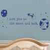 I Love You to The Moon and Back - Kids Boy Baby Room Nursery Rhyme Rocket Ship Planets Stars Sky - Wall Decal Lettering Art - Vinyl Quote Sticker Decoration - Mural Graphic Decor Saying view 1