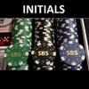 300 Qty. Custom Dice Hot Stamp Poker Chip Set with Your Full Name, Initials, or Text view 2