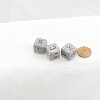 Air Elemental Dice with Red Numbers D6 Aprox 16mm Pack of 3 Wondertrail WKP00105E3