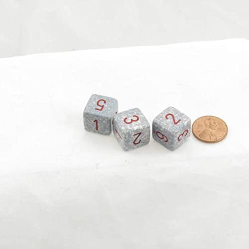Air Elemental Dice with Red Numbers D6 Aprox 16mm Pack of 3 Wondertrail WKP00105E3