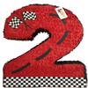 APINATA4U 20" Tall Red Race Car Theme Number Two Pinata - Ignite the Party with Two Fast Racecar Themed Fun! Start Your Engines and Roll with the Dubs Theme! view 1