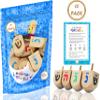 The Dreidel Company Hanukkah 10 Extra Large Hand Painted 3" Inch Wooden Dreidels - Includes Game Instruction Cards- (10-Pack XL) view 1
