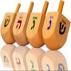 100 Natural Wood Dreidels Hanukkah Draydel with English Transliteration & 10 Instruction Cards view 3