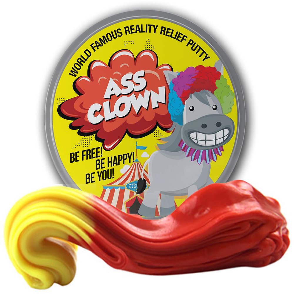 Ass Clown Stress Relief Putty - Heat Activated Funny Color Changing, Red and Yellow Therapy Putty