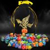 QMay DND Dice Set - 20x7 (140 Pieces) Polyhedral Dice, 20 Colors D&D Dice for Dungeons and Dragons Tabletop Role-Playing Games with 1 Drawstring Bag view 3