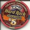 $5 hard rock hotel grand opening 7-7-2007 biloxi,mississippi casino chip obsolete riverboat? view 1