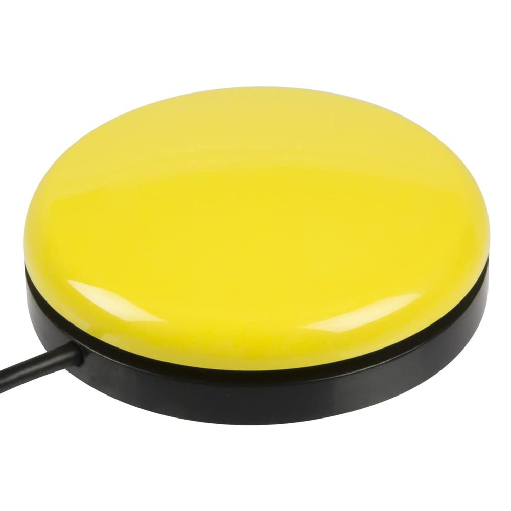 AbleNet Buddy Button Switch Yellow - Assistive Technology Interactive Switch for Communication and Accessible Play - Product# 57500