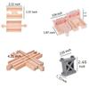 Ioffersuper 12 pcs Wooden Train Track Set, Male-Male Female-Female Bump Tracks, Bridge Pier Track(Random Colour),Cross Tracks and Stop Track Compatible with All Major Brands (Mix) view 2