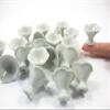 10 White Ceramic Ice Cream Scalloped Cups Dollhouse Miniature Ceramic 10081 view 4