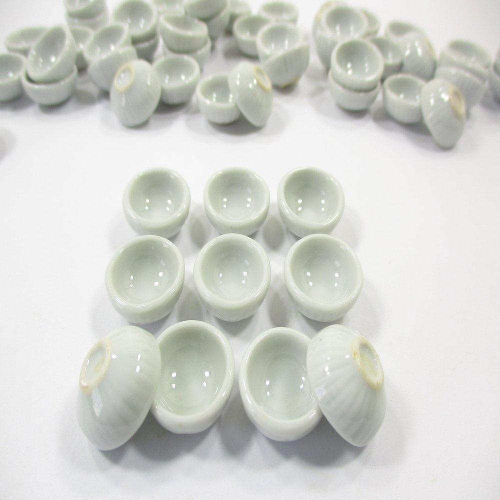 10x15 mm New Kitchenware White Bowls Dolls House Miniatures Ceramic C 10589